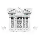 Roman architecture tattoo design idea