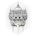 Roman architecture tattoo design idea