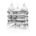 Roman architecture tattoo design idea