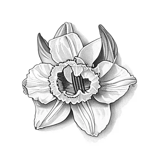 daffodil, violet and iris  tattoo design idea