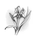 daffodil, violet and iris  tattoo design idea