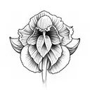 daffodil, violet and iris  tattoo design idea