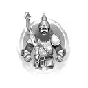 Dwarf warrior tattoo design idea