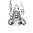 Dwarf warrior tattoo design idea