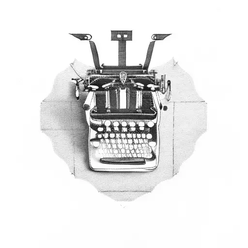 Typewriter keys tattoo design idea