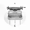 Typewriter keys tattoo design idea