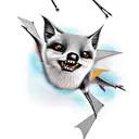 flying fox from science book tattoo design idea