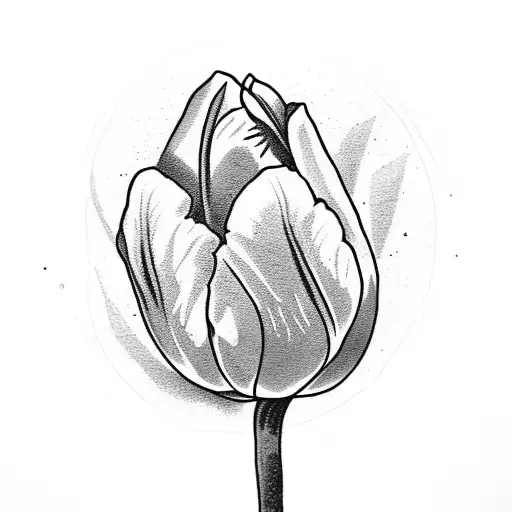 pink tulip with words fist love on it  tattoo design idea