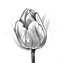 pink tulip with words fist love on it  tattoo design idea