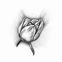 pink tulip with words fist love on it  tattoo design idea