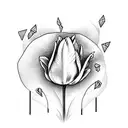 pink tulip with words fist love on it  tattoo design idea