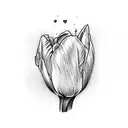 pink tulip with words fist love on it  tattoo design idea