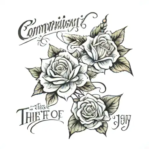 A quote "comparison is the thief of joy" tattoo design idea