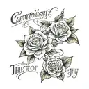 A quote "comparison is the thief of joy" tattoo design idea