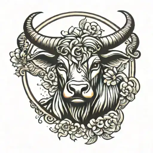 taurus zodiac sign tattoo design idea