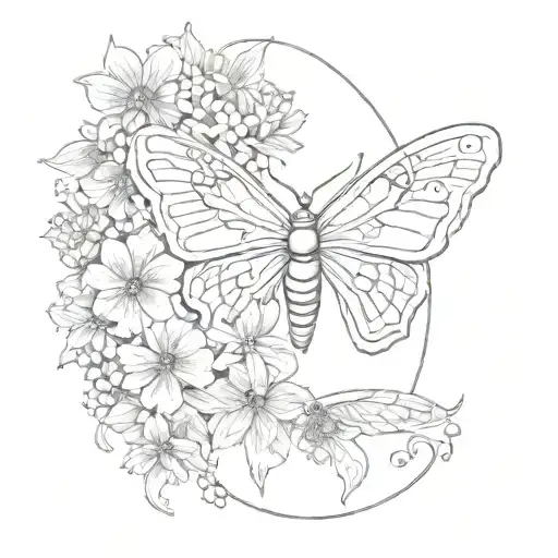 lunar moth with flowers chest tattoo design tattoo design idea