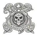 marine corps logo and semper fides  tattoo design idea