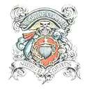 marine corps logo and semper fides  tattoo design idea