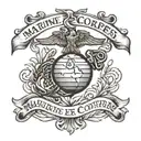 marine corps logo and semper fides  tattoo design idea