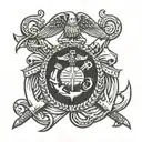 marine corps logo and semper fides  tattoo design idea