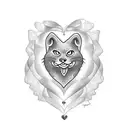 the Name Pearla with a heart included in the name maybe replacing a letter with the heart in Chicano style font tattoo design idea