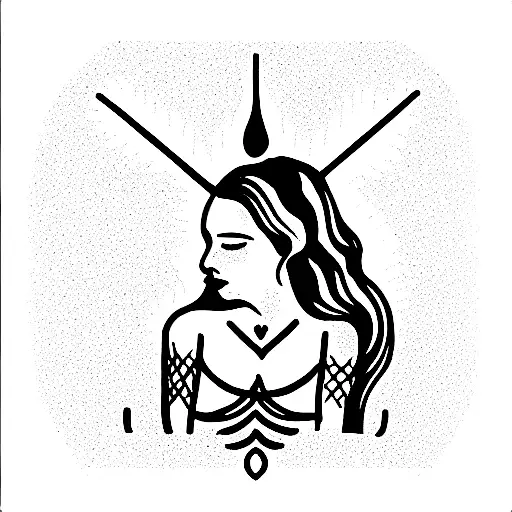 five of cups tarot card tattoo design idea