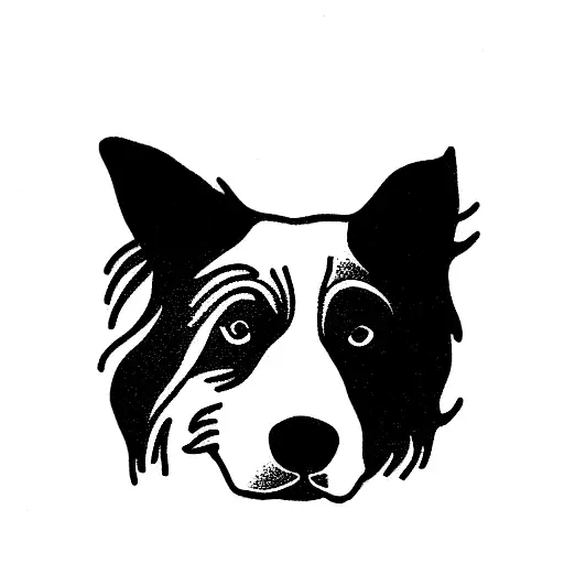 border collie tattoo design idea