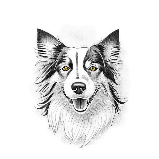border collie tattoo design idea