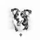 border collie tattoo design idea