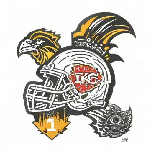  Combine the Iowa Hawkeyes and Kansas City Chiefs Logos tattoo design idea