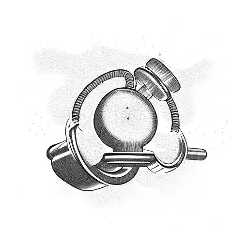 Dumbbell and stethoscope intertwined tattoo design idea