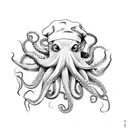 octopus chef tattoo design idea