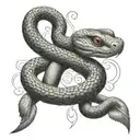 Create a dotwork tattoo of a snake with wings intertwined with a blood glucose meter tattoo design idea