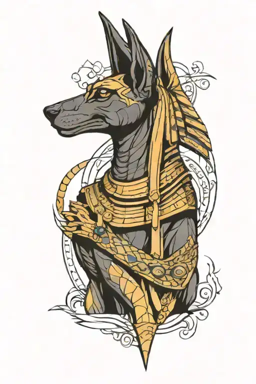Anubis egypcian god tattoo design idea