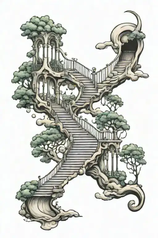 stair way to heaven tattoo design idea