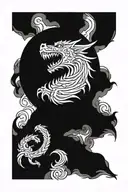 Dragon Wolf Roman tattoo design idea