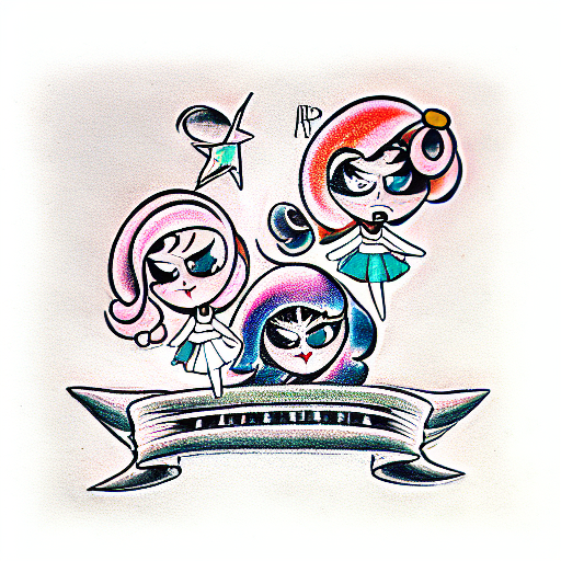 powerpuff girls tattoo design idea