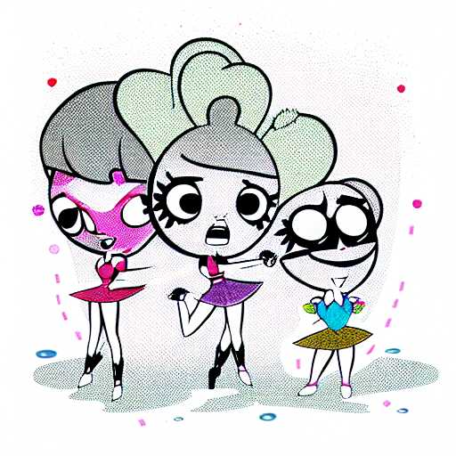 powerpuff girls full color tattoo design idea