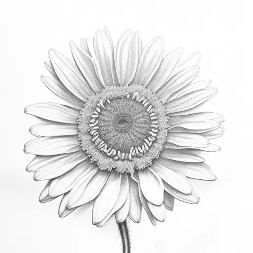 daisy, poppy, chrysanthemum, marigold tattoo design idea