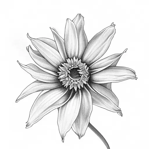 daffodil, daisy, morning glory, chrysanthemum  tattoo design idea