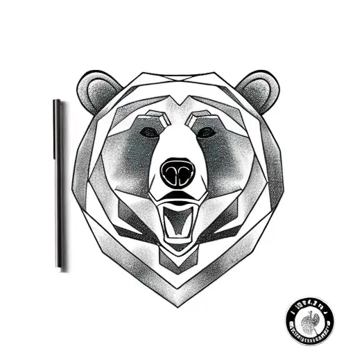 bear face portrait tattoo design idea