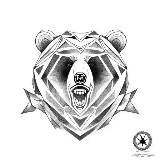 bear face portrait tattoo design idea
