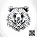 bear face portrait tattoo design idea