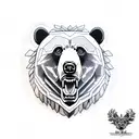 bear face portrait tattoo design idea