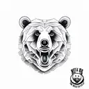bear face portrait tattoo design idea