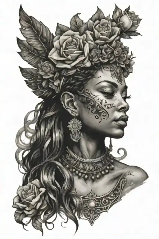 black goddess tattoo design idea