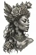 black goddess tattoo design idea