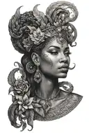 black goddess tattoo design idea