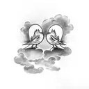 forearm tattoo the serenity prayer with 2 small doves and a cloud background tattoo design idea