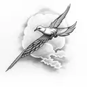 forearm tattoo the serenity prayer with 2 small doves and a cloud background tattoo design idea